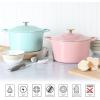 imageMARTHA STEWART Gatwick 7 QT Enamel Cast Iron Dutch Oven Pot with Lid Martha BluePink