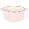imageMARTHA STEWART Gatwick 7 QT Enamel Cast Iron Dutch Oven Pot with Lid Martha BluePink Heart Shaped