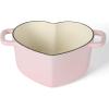 imageMARTHA STEWART Gatwick 7 QT Enamel Cast Iron Dutch Oven Pot with Lid Martha BluePink Heart Shaped