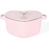 imageMARTHA STEWART Gatwick 7 QT Enamel Cast Iron Dutch Oven Pot with Lid Martha BluePink Heart Shaped