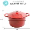 imageMARTHA STEWART Gatwick 7 QT Enamel Cast Iron Dutch Oven Pot with Lid Martha BlueRed