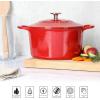 imageMARTHA STEWART Gatwick 7 QT Enamel Cast Iron Dutch Oven Pot with Lid Martha BlueRed