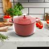 imageMARTHA STEWART Gatwick 7 QT Enamel Cast Iron Dutch Oven Pot with Lid Martha BlueRed