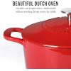 imageMARTHA STEWART Gatwick 7 QT Enamel Cast Iron Dutch Oven Pot with Lid Martha BlueRed