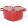 imageMARTHA STEWART Gatwick 7 QT Enamel Cast Iron Dutch Oven Pot with Lid Martha BlueRed Heart Shaped