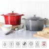 imageMARTHA STEWART Gatwick 7 QT Enamel Cast Iron Dutch Oven Pot with Lid Martha BlueRed Ombre