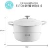 imageMARTHA STEWART Gatwick 7 QT Enamel Cast Iron Dutch Oven Pot with Lid Martha BlueWhite Matte