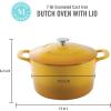 imageMARTHA STEWART Gatwick 7 QT Enamel Cast Iron Dutch Oven Pot with Lid Martha BlueYellow