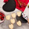 imageMARTHA STEWART Love Check Gingham Heart Shaped Pot Holder 2Pack Set 100 Cotton Heat Resistant with Flexible Silicone Grip Valentines Day Dcor BlackWhiteRed 7x85