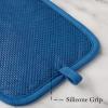 imageMARTHA STEWART Strie Medallion Pot Holder 2Pack Set Heat Resistant NonSlip Silicone Grip Navy Blue 7quotx10quot
