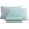 imageMartha Stewart  Full Size Sheets Set Crisp ampamp Tailored Cooling Sheets wa Naturally Smooth Cotton Percale Lightweight Feel  Matching Pillowcases ampamp Fitted Sheet Skylands Solid BeigeSkylands Solid Blue