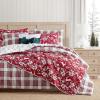 imageMartha Stewart  Queen Bedding Comforter Sets Wonderfully Plush ampamp Naturally Soft Cotton Flannel Bedding wMatching Pillowcases 3 Piece Bed Sets Yuletide Spruce PlaidHoliday Ribbons RedYuletide Spruce PlaidHoliday Ribbons Red