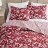 imageMartha Stewart  Queen Quilt Set Classic Quilted Bedding Lightweight Incredibly Soft ampamp Wrinkle Resistant Quilt with Matching Pillowcases 3 Piece Bed Set Dancing Deer RedDancing Deer Red