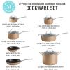 imageMartha Stewart 12 Piece Heavy Gauge Aluminum Hard Anodized Premium Nonstick Cookware Set Induction Safe Copper wBlack InteriorCopper 12pc Set
