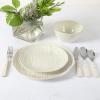 imageMartha Stewart 12 Piece Wood Look Reactive Stoneware Dinnerware Set