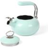 imageMartha Stewart 15Quart Enamel on Steel Carbon Steel Tea Kettle wStainless Steel Handle  Martha Blue