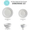 imageMartha Stewart 16 Piece Basket Weave New Bone China Embossed Porcelain Chip and Scratch Resistant Dinnerware SetWhite
