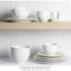imageMartha Stewart 16 Piece Basket Weave New Bone China Embossed Porcelain Chip and Scratch Resistant Dinnerware SetWhite
