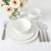 imageMartha Stewart 16 Piece Basket Weave New Bone China Embossed Porcelain Chip and Scratch Resistant Dinnerware SetWhite