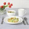imageMartha Stewart 16 Piece Basket Weave New Bone China Embossed Porcelain Chip and Scratch Resistant Dinnerware SetWhite Basket Weave