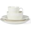 imageMartha Stewart 16 Piece Basket Weave New Bone China Embossed Porcelain Chip and Scratch Resistant Dinnerware SetWhite Embossed