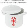 imageMartha Stewart 16Quart Enamel On Steel Scratch Resistant Lobster Stock Pot  LinenLinen