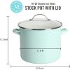 imageMartha Stewart 16Quart Enamel On Steel Scratch Resistant Lobster Stock Pot  LinenMartha Blue