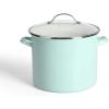 imageMartha Stewart 16Quart Enamel On Steel Scratch Resistant Lobster Stock Pot  LinenMartha Blue