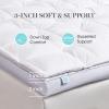 imageMartha Stewart 3 Inch White Down Feather Mattress Topper  Full Size Fluffy White Feather Bed Topper 100 Cotton Cover Fabric Ultra Soft Pillow Top Featherbed for Bedroom 54quot x 75quotTwin