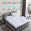 imageMartha Stewart 3 Inch White Down Feather Mattress Topper  Full Size Fluffy White Feather Bed Topper 100 Cotton Cover Fabric Ultra Soft Pillow Top Featherbed for Bedroom 54quot x 75quotKing