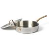 imageMartha Stewart 35 Qt Vintage Triply Stainless Steel Everyday Saut Pan wLid ampamp Gold HandlesStainless Steel w Gold Handles