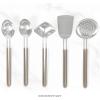 imageMartha Stewart 5 Piece Sprucedale Stainless Steel Kitchen Tools and Gadget Set  Dishwasher Safe
