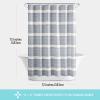 imageMartha Stewart Adrien Farmhouse Shower Curtain Neutral Color Striped Design with Pleated Accent Soft Woven Fabric Shower Curtain Boho Modern Bathroom Dcor Machine Washable 72quot x 72quot DenimDenim