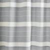 imageMartha Stewart Adrien Farmhouse Shower Curtain Neutral Color Striped Design with Pleated Accent Soft Woven Fabric Shower Curtain Boho Modern Bathroom Dcor Machine Washable 72quot x 72quot DenimCharcoal
