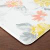 imageMartha Stewart Amber Floral Daisy Stripe Reverisble Water Resistant Kitchen Mat YellowCoral 20quotx30quotYellowCoralGrey