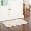 imageMartha Stewart Amber Floral Daisy Stripe Reverisble Water Resistant Kitchen Mat YellowCoral 20quotx30quotYellowCoralGrey