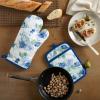 imageMartha Stewart Amber Floral Oven Mitt ampamp Pot Holder Set 2Pack BlueGreen OM 7quotx13quot ampamp PH 7quotx10quotBlue