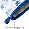 imageMartha Stewart Amber Floral Oven Mitt ampamp Pot Holder Set 2Pack BlueGreen OM 7quotx13quot ampamp PH 7quotx10quotBlue