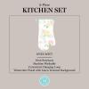 imageMartha Stewart Amber Floral Oven Mitt ampamp Pot Holder Set 2Pack BlueGreen OM 7quotx13quot ampamp PH 7quotx10quotPetal Pink
