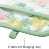 imageMartha Stewart Amber Floral Oven Mitt ampamp Pot Holder Set 2Pack BlueGreen OM 7quotx13quot ampamp PH 7quotx10quotPetal Pink