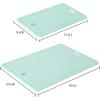 imageMartha Stewart BPA Free Plastic Cutting Board 2pc Set 16quot x 12quot and 12quot x 8quot  Linen  Dishwasher SafeMartha Blue