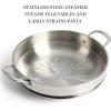 imageMartha Stewart Castelle 12quot 188 Stainless Steel Induction Safe MultiPurpose Essential Pan wSteamer