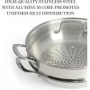 imageMartha Stewart Castelle 12quot 188 Stainless Steel Induction Safe MultiPurpose Essential Pan wSteamer