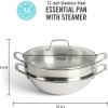 imageMartha Stewart Castelle 12quot 188 Stainless Steel Induction Safe MultiPurpose Essential Pan wSteamer