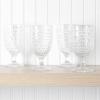 imageMartha Stewart Chauncey 4Pack 142 oz Hobnail Handmade Glass Goblet  PinkClear Hobnail