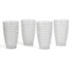 imageMartha Stewart Chauncey 4Pack 142 oz Hobnail Handmade Glass Goblet  PinkClear Hobnail