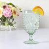 imageMartha Stewart Chauncey 4Pack 142 oz Hobnail Handmade Glass Goblet  PinkGreen Hobnail