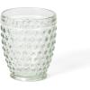 imageMartha Stewart Chauncey 4Pack 142 oz Hobnail Handmade Glass Goblet  PinkGreen Hobnail