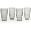 imageMartha Stewart Chauncey 4Pack 142 oz Hobnail Handmade Glass Goblet  PinkGreen Hobnail