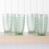 imageMartha Stewart Chauncey 4Pack 142 oz Hobnail Handmade Glass Goblet  PinkGreen Hobnail